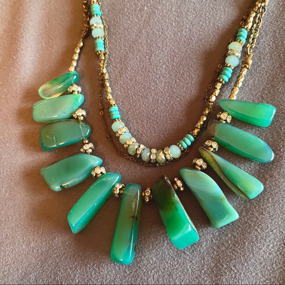 Green Crystal Costume Necklace